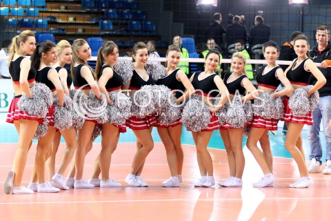  11.02.2014 RZESZOW POLAND <br />SIATKOWKA LIGA MISTRZOW MEN CEV VOLLEYBALL CHAMPIONS LEAGUE 2013/2014 MATCH<br />ASSECO RESOVIA -  JASTRZEBSKI WEGIEL <br />N/Z CHEERLEADERS CHEERLEADERKI CZYRLIDERKI CZIRLIDERKI DZIEWCZYNY TANCERKI<br /> 