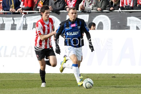  15.02.2014 KRAKOW<br />PILKA NOZNA POLSKA T-MOBILE EKSTRAKLASA SEZON 2013/2014 <br />FOOTBALL POLISH EKSTRAKLASA SEASON 2013/2014<br />CRACOVIA - ZAWISZA BYDGOSZCZ<br />N/Z MICHAL MASLOWSKI MATEUSZ ZYTKO <br /> 