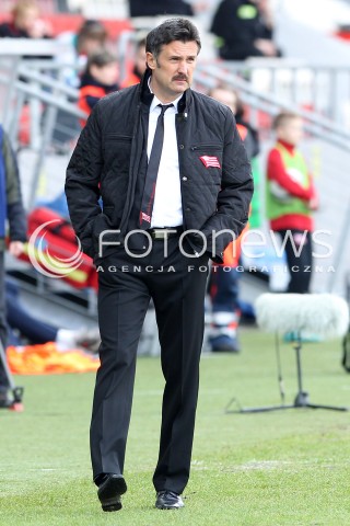  15.02.2014 KRAKOW<br />PILKA NOZNA POLSKA T-MOBILE EKSTRAKLASA SEZON 2013/2014 <br />FOOTBALL POLISH EKSTRAKLASA SEASON 2013/2014<br />CRACOVIA - ZAWISZA BYDGOSZCZ<br />N/Z WOJCIECH STAWOWY TRENER ( HEAD COACH ) SYLWETKA <br /> 