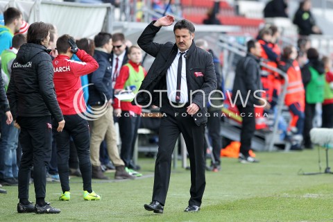  15.02.2014 KRAKOW<br />PILKA NOZNA POLSKA T-MOBILE EKSTRAKLASA SEZON 2013/2014 <br />FOOTBALL POLISH EKSTRAKLASA SEASON 2013/2014<br />CRACOVIA - ZAWISZA BYDGOSZCZ<br />N/Z WOJCIECH STAWOWY TRENER ( HEAD COACH ) ZLOSC EMOCJE PRZEGRANA PORAZKA<br /> 