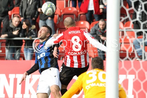  15.02.2014 KRAKOW<br />PILKA NOZNA POLSKA T-MOBILE EKSTRAKLASA SEZON 2013/2014 <br />FOOTBALL POLISH EKSTRAKLASA SEASON 2013/2014<br />CRACOVIA - ZAWISZA BYDGOSZCZ<br />N/Z W11 KRZYSZTOF NYKIEL MATKO PERDIJIC GLOWKA<br /> 