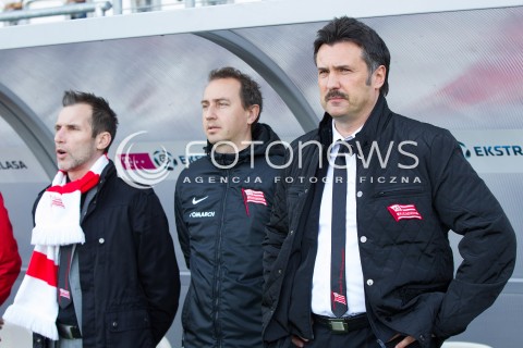  15.02.2014 KRAKOW<br />PILKA NOZNA POLSKA T-MOBILE EKSTRAKLASA SEZON 2013/2014 <br />FOOTBALL POLISH EKSTRAKLASA SEASON 2013/2014<br />CRACOVIA - ZAWISZA BYDGOSZCZ<br />N/Z TOMASZ SIEMIENIEC PIOTR GORECKI II TRENER ( ASSISTANT COACH ) WOJCIECH STAWOWY TRENER ( HEAD COACH ) <br /> 