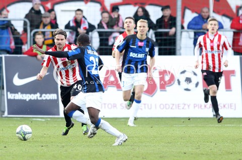  15.02.2014 KRAKOW<br />PILKA NOZNA POLSKA T-MOBILE EKSTRAKLASA SEZON 2013/2014 <br />FOOTBALL POLISH EKSTRAKLASA SEASON 2013/2014<br />CRACOVIA - ZAWISZA BYDGOSZCZ<br />N/Z ROK STRAUS LUIS CARLOS <br /> 