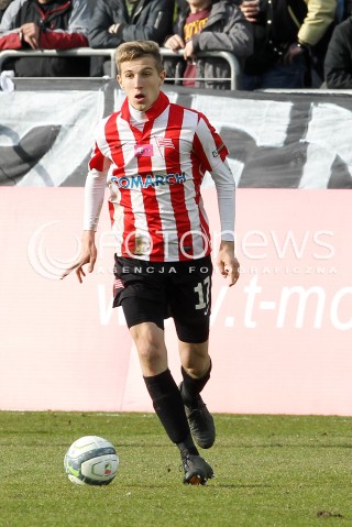  15.02.2014 KRAKOW<br />PILKA NOZNA POLSKA T-MOBILE EKSTRAKLASA SEZON 2013/2014 <br />FOOTBALL POLISH EKSTRAKLASA SEASON 2013/2014<br />CRACOVIA - ZAWISZA BYDGOSZCZ<br />N/Z SEBASTIAN STEBLECKI SYLWETKA <br /> 