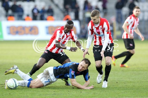  15.02.2014 KRAKOW<br />PILKA NOZNA POLSKA T-MOBILE EKSTRAKLASA SEZON 2013/2014 <br />FOOTBALL POLISH EKSTRAKLASA SEASON 2013/2014<br />CRACOVIA - ZAWISZA BYDGOSZCZ<br />N/Z SEBASTIAN DUDEK SAIDI NTIBAZONKIZA SLAWOMIR SZELIGA BARTLOMIEJ DUDZIC <br /> 