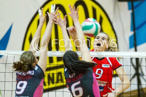  19.02.2014 RZESZOW SIATKOWKA <br />ENEA CUP PUCHAR POLSKI 2013/2014 <br />1/4 FINALU PUCHARU POLSKI <br />MECZ DEVELOPRES RZESZOW - BKS ALUPROF BIELSKO - BIALA<br />N/Z PAULA SZEREMETA KAROLINA CIASZKIEWICZ - LACH MALGORZATA LIS <br /> 