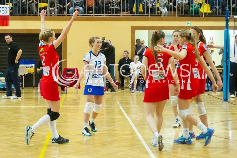  19.02.2014 RZESZOW SIATKOWKA <br />ENEA CUP PUCHAR POLSKI 2013/2014 <br />1/4 FINALU PUCHARU POLSKI <br />MECZ DEVELOPRES RZESZOW - BKS ALUPROF BIELSKO - BIALA<br />N/Z PAULINA FILIPOWICZ RADOSC WYGRANA EMOCJE<br /> 
