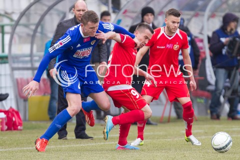  22.02.2014 LODZ PILKA NOZNA POLSKA T-MOBILE EKSTRAKLASA SEZON 2013/2014 FOOTBALL POLISH EKSTRAKLASA SEASON 2013/2014 WIDZEW LODZ - PIAST GLIWICE N/Z MARCIN KACZMAREK MATEUSZ MATRAS   