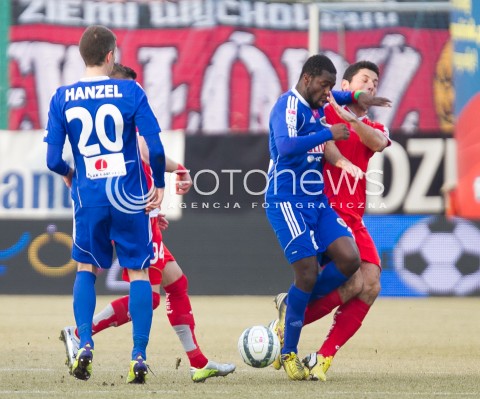  22.02.2014 LODZ PILKA NOZNA POLSKA T-MOBILE EKSTRAKLASA SEZON 2013/2014 FOOTBALL POLISH EKSTRAKLASA SEASON 2013/2014 WIDZEW LODZ - PIAST GLIWICE N/Z VICTOR NIKIEMA   