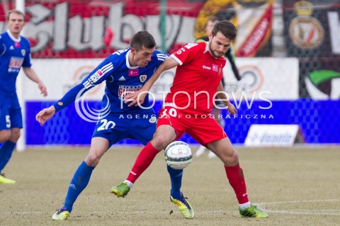  22.02.2014 LODZ PILKA NOZNA POLSKA T-MOBILE EKSTRAKLASA SEZON 2013/2014 FOOTBALL POLISH EKSTRAKLASA SEASON 2013/2014 WIDZEW LODZ - PIAST GLIWICE N/Z LUKASZ HANZEL MATEUSZ CETNARSKI   