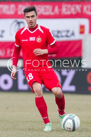  22.02.2014 LODZ PILKA NOZNA POLSKA T-MOBILE EKSTRAKLASA SEZON 2013/2014 FOOTBALL POLISH EKSTRAKLASA SEASON 2013/2014 WIDZEW LODZ - PIAST GLIWICE N/Z KRYSTIAN NOWAK SYLWETKA   