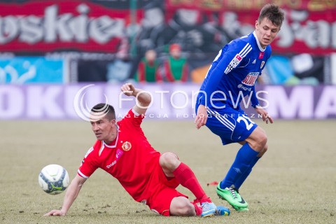  22.02.2014 LODZ PILKA NOZNA POLSKA T-MOBILE EKSTRAKLASA SEZON 2013/2014 FOOTBALL POLISH EKSTRAKLASA SEASON 2013/2014 WIDZEW LODZ - PIAST GLIWICE N/Z MARCIN KACZMAREK OSYRA KORNEL   