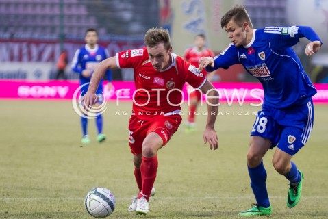  22.02.2014 LODZ PILKA NOZNA POLSKA T-MOBILE EKSTRAKLASA SEZON 2013/2014 FOOTBALL POLISH EKSTRAKLASA SEASON 2013/2014 WIDZEW LODZ - PIAST GLIWICE N/Z ALEKSEJS VISNIAKOVS KORNEL OSYRA   