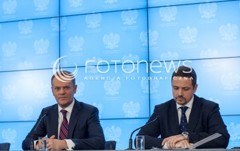  27.02.2014 WARSZAWA KONFERENCJA PRASOWA PREMIERA DONALDA TUSKA ORAZ MINISTRA ADMINISTRACJI I CYFRYZACJI RAFALA TRZASKOWSKIEGO N/Z PREMIER DONALD TUSK I MINISTER ADMINISTRACJI I CYFRYZACJI RAFAL TRZASKOWSKI  