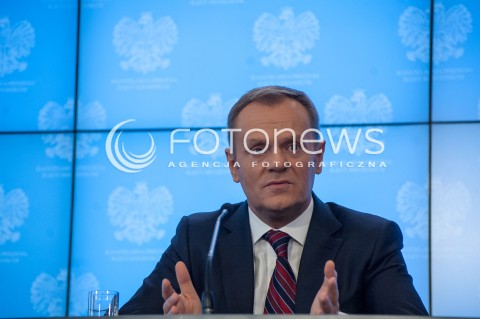 27.02.2014 WARSZAWA KONFERENCJA PRASOWA PREMIERA DONALDA TUSKA ORAZ MINISTRA ADMINISTRACJI I CYFRYZACJI RAFALA TRZASKOWSKIEGO N/Z PREMIER DONALD TUSK  