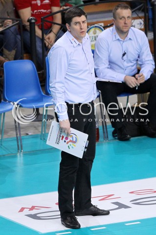  01.03.2014 RZESZOW <br />SIATKOWKA PLUS LIGA 2013/2014 MEN VOLLEYBALL POLAND POLISH PLUSLIGA LEAGUE SEASON 2013/2014 <br />MECZ ASSECO RESOVIA RZESZOW - CZARNI RADOM<br />N/Z ROBERT PRYGIEL TRENER ( HEAD COACH ) SYLWETKA <br /> 