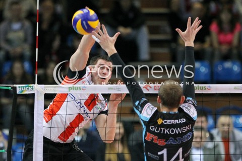  01.03.2014 RZESZOW <br />SIATKOWKA PLUS LIGA 2013/2014 MEN VOLLEYBALL POLAND POLISH PLUSLIGA LEAGUE SEASON 2013/2014 <br />MECZ ASSECO RESOVIA RZESZOW - CZARNI RADOM<br />N/Z DAWID KONARSKI KAMIL GUTKOWSKI <br /> 
