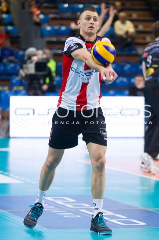  01.03.2014 RZESZOW <br />SIATKOWKA PLUS LIGA 2013/2014 MEN VOLLEYBALL POLAND POLISH PLUSLIGA LEAGUE SEASON 2013/2014 <br />MECZ ASSECO RESOVIA RZESZOW - CZARNI RADOM<br />N/Z PAUL LOTMAN SYLWETKA <br /> 