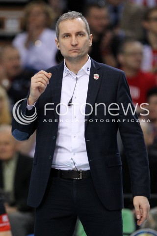  01.03.2014 RZESZOW <br />SIATKOWKA PLUS LIGA 2013/2014 MEN VOLLEYBALL POLAND POLISH PLUSLIGA LEAGUE SEASON 2013/2014 <br />MECZ ASSECO RESOVIA RZESZOW - CZARNI RADOM<br />N/Z ANDRZEJ KOWAL ( TRENER ) SYLWETKA <br /> 