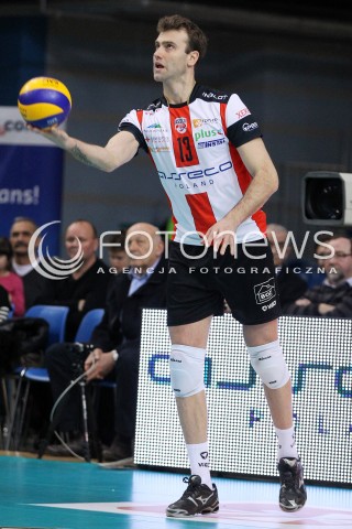  01.03.2014 RZESZOW <br />SIATKOWKA PLUS LIGA 2013/2014 MEN VOLLEYBALL POLAND POLISH PLUSLIGA LEAGUE SEASON 2013/2014 <br />MECZ ASSECO RESOVIA RZESZOW - CZARNI RADOM<br />N/Z PETER VERES SYLWETKA <br /> 