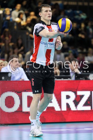  01.03.2014 RZESZOW <br />SIATKOWKA PLUS LIGA 2013/2014 MEN VOLLEYBALL POLAND POLISH PLUSLIGA LEAGUE SEASON 2013/2014 <br />MECZ ASSECO RESOVIA RZESZOW - CZARNI RADOM<br />N/Z LUKAS TICHACEK SYLWETKA <br /> 