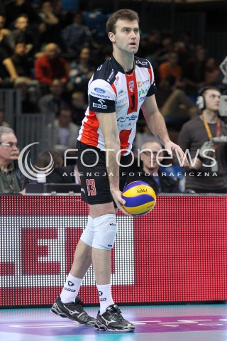  01.03.2014 RZESZOW <br />SIATKOWKA PLUS LIGA 2013/2014 MEN VOLLEYBALL POLAND POLISH PLUSLIGA LEAGUE SEASON 2013/2014 <br />MECZ ASSECO RESOVIA RZESZOW - CZARNI RADOM<br />N/Z PETER VERES SYLWETKA <br /> 
