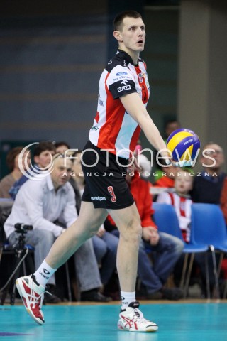  01.03.2014 RZESZOW <br />SIATKOWKA PLUS LIGA 2013/2014 MEN VOLLEYBALL POLAND POLISH PLUSLIGA LEAGUE SEASON 2013/2014 <br />MECZ ASSECO RESOVIA RZESZOW - CZARNI RADOM<br />N/Z WOJCIECH GRZYB SYLWETKA <br /> 