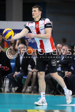  01.03.2014 RZESZOW <br />SIATKOWKA PLUS LIGA 2013/2014 MEN VOLLEYBALL POLAND POLISH PLUSLIGA LEAGUE SEASON 2013/2014 <br />MECZ ASSECO RESOVIA RZESZOW - CZARNI RADOM<br />N/Z LUKAS TICHACEK SYLWETKA <br /> 