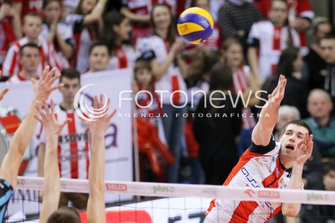  01.03.2014 RZESZOW <br />SIATKOWKA PLUS LIGA 2013/2014 MEN VOLLEYBALL POLAND POLISH PLUSLIGA LEAGUE SEASON 2013/2014 <br />MECZ ASSECO RESOVIA RZESZOW - CZARNI RADOM<br />N/Z DAWID KONARSKI <br /> 