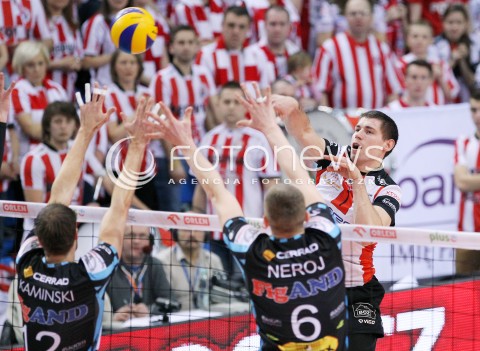  01.03.2014 RZESZOW <br />SIATKOWKA PLUS LIGA 2013/2014 MEN VOLLEYBALL POLAND POLISH PLUSLIGA LEAGUE SEASON 2013/2014 <br />MECZ ASSECO RESOVIA RZESZOW - CZARNI RADOM<br />N/Z DAWID KONARSKI BARTLOMIEJ NEROJ <br /> 