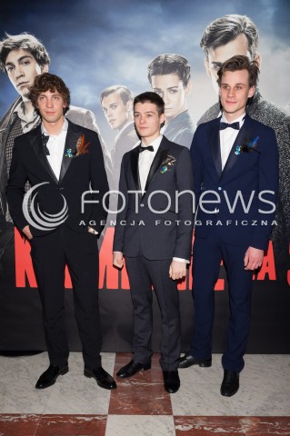  03.03.2014 WARSZAWA <br />
PREMIERA KAMIENIE NA SZANIEC W TEATRZE NARODOWYM<br />
N/Z TOMASZ ZIETEK MARCEL SABAT KAMIL SZEPTYCKI <br />
 