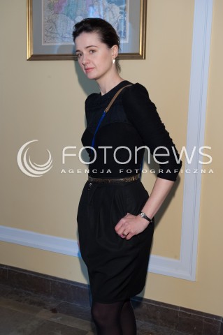  04.03.2014 WARSZAWA <br />SPOTKANIE Z NOMINOWANYMI DO POLSKICH NAGROD FILMOWYCH ORLY 2014 W PALACU PRYMASOWSKIM<br />N/Z AGNIESZKA GROCHOWSKA<br /> 