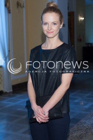  04.03.2014 WARSZAWA <br />SPOTKANIE Z NOMINOWANYMI DO POLSKICH NAGROD FILMOWYCH ORLY 2014 W PALACU PRYMASOWSKIM<br />N/Z MARTA NIERADKIEWICZ<br /> 
