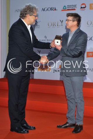  04.03.2014 WARSZAWA <br />SPOTKANIE Z NOMINOWANYMI DO POLSKICH NAGROD FILMOWYCH ORLY 2014 W PALACU PRYMASOWSKIM<br />N/Z JACEK HAMELA DARIUSZ JABLONSKI<br /> 