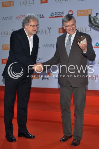  04.03.2014 WARSZAWA <br />SPOTKANIE Z NOMINOWANYMI DO POLSKICH NAGROD FILMOWYCH ORLY 2014 W PALACU PRYMASOWSKIM<br />N/Z MAREK WRONKO DARIUSZ JABLONSKI<br /> 
