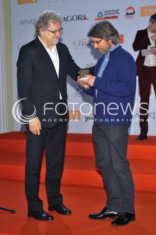  04.03.2014 WARSZAWA <br />SPOTKANIE Z NOMINOWANYMI DO POLSKICH NAGROD FILMOWYCH ORLY 2014 W PALACU PRYMASOWSKIM<br />N/Z ADAM BAJERSKI DARIUSZ JABLONSKI<br /> 