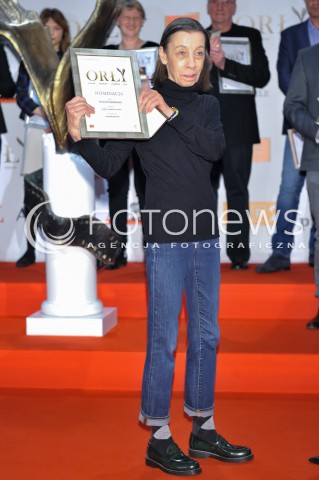  04.03.2014 WARSZAWA <br />SPOTKANIE Z NOMINOWANYMI DO POLSKICH NAGROD FILMOWYCH ORLY 2014 W PALACU PRYMASOWSKIM<br />N/Z MAGDALENA BIEDRZYCKA<br /> 