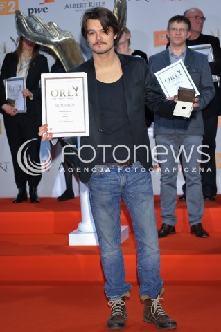  04.03.2014 WARSZAWA <br />SPOTKANIE Z NOMINOWANYMI DO POLSKICH NAGROD FILMOWYCH ORLY 2014 W PALACU PRYMASOWSKIM<br />N/Z DAWID OGRODNIK<br /> 