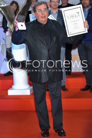  04.03.2014 WARSZAWA <br />SPOTKANIE Z NOMINOWANYMI DO POLSKICH NAGROD FILMOWYCH ORLY 2014 W PALACU PRYMASOWSKIM<br />N/Z JANUSZ GAJOS<br /> 