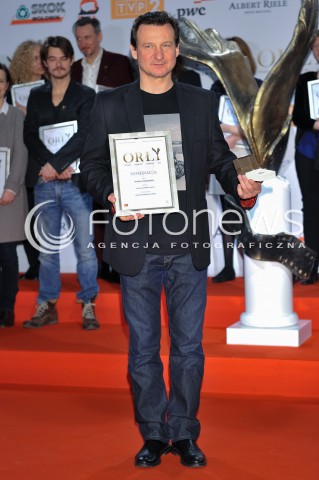  04.03.2014 WARSZAWA <br />SPOTKANIE Z NOMINOWANYMI DO POLSKICH NAGROD FILMOWYCH ORLY 2014 W PALACU PRYMASOWSKIM<br />N/Z ROBERT WIECKIEWICZ<br /> 