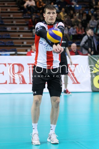  08.03.2014 RZESZOW <br />SIATKOWKA PLUS LIGA 2013/2014 MEN VOLLEYBALL POLAND POLISH PLUSLIGA LEAGUE SEASON 2013/2014 <br />MECZ ASSECO RESOVIA RZESZOW - EFFECTOR KIELCE <br />N/Z LUKAS TICHACEK SYLWETKA <br /> 