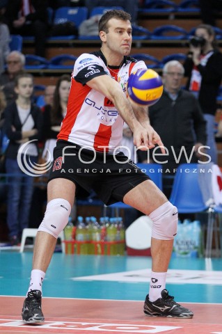  08.03.2014 RZESZOW <br />SIATKOWKA PLUS LIGA 2013/2014 MEN VOLLEYBALL POLAND POLISH PLUSLIGA LEAGUE SEASON 2013/2014 <br />MECZ ASSECO RESOVIA RZESZOW - EFFECTOR KIELCE <br />N/Z PETER VERES SYLWETKA <br /> 