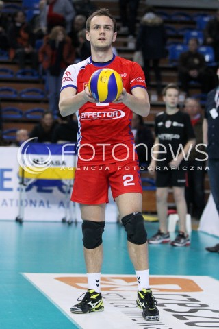  08.03.2014 RZESZOW <br />SIATKOWKA PLUS LIGA 2013/2014 MEN VOLLEYBALL POLAND POLISH PLUSLIGA LEAGUE SEASON 2013/2014 <br />MECZ ASSECO RESOVIA RZESZOW - EFFECTOR KIELCE <br />N/Z BARTOSZ SUFA SYLWETKA <br /> 