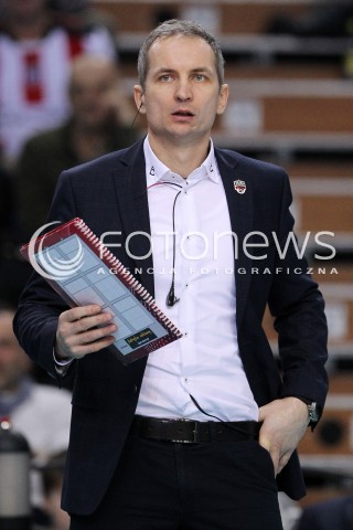  08.03.2014 RZESZOW <br />SIATKOWKA PLUS LIGA 2013/2014 MEN VOLLEYBALL POLAND POLISH PLUSLIGA LEAGUE SEASON 2013/2014 <br />MECZ ASSECO RESOVIA RZESZOW - EFFECTOR KIELCE <br />N/Z ANDRZEJ KOWAL TRENER ( HEAD COACH ) SYLWETKA <br /> 