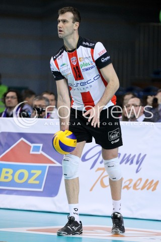  08.03.2014 RZESZOW <br />SIATKOWKA PLUS LIGA 2013/2014 MEN VOLLEYBALL POLAND POLISH PLUSLIGA LEAGUE SEASON 2013/2014 <br />MECZ ASSECO RESOVIA RZESZOW - EFFECTOR KIELCE <br />N/Z PETER VERES SYLWETKA <br /> 