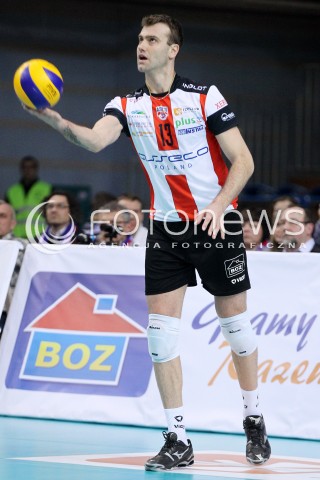 08.03.2014 RZESZOW <br />SIATKOWKA PLUS LIGA 2013/2014 MEN VOLLEYBALL POLAND POLISH PLUSLIGA LEAGUE SEASON 2013/2014 <br />MECZ ASSECO RESOVIA RZESZOW - EFFECTOR KIELCE <br />N/Z PETER VERES SYLWETKA <br /> 