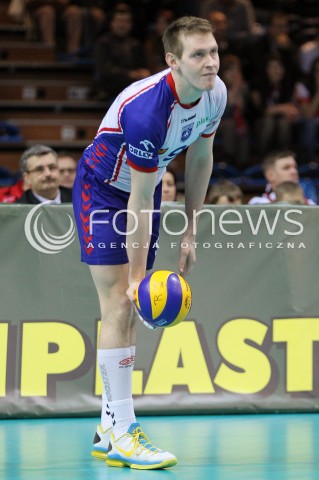  08.03.2014 RZESZOW <br />SIATKOWKA PLUS LIGA 2013/2014 MEN VOLLEYBALL POLAND POLISH PLUSLIGA LEAGUE SEASON 2013/2014 <br />MECZ ASSECO RESOVIA RZESZOW - EFFECTOR KIELCE <br />N/Z CRISTIAN POGLAJEN SYLWETKA <br /> 