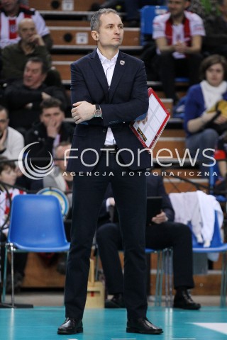  08.03.2014 RZESZOW <br />SIATKOWKA PLUS LIGA 2013/2014 MEN VOLLEYBALL POLAND POLISH PLUSLIGA LEAGUE SEASON 2013/2014 <br />MECZ ASSECO RESOVIA RZESZOW - EFFECTOR KIELCE <br />N/Z ANDRZEJ KOWAL TRENER ( HEAD COACH ) SYLWETKA <br /> 