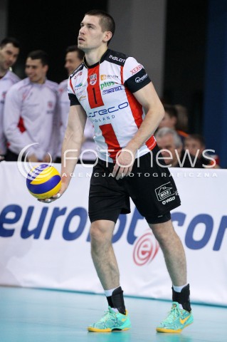  08.03.2014 RZESZOW <br />SIATKOWKA PLUS LIGA 2013/2014 MEN VOLLEYBALL POLAND POLISH PLUSLIGA LEAGUE SEASON 2013/2014 <br />MECZ ASSECO RESOVIA RZESZOW - EFFECTOR KIELCE <br />N/Z DAWID KONARSKI SYLWETKA <br /> 