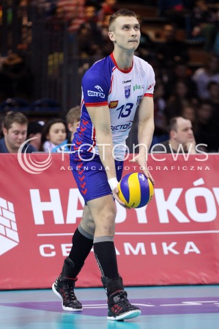  08.03.2014 RZESZOW <br />SIATKOWKA PLUS LIGA 2013/2014 MEN VOLLEYBALL POLAND POLISH PLUSLIGA LEAGUE SEASON 2013/2014 <br />MECZ ASSECO RESOVIA RZESZOW - EFFECTOR KIELCE <br />N/Z ADRIAN BUCHOWSKI SYLWETKA <br /> 